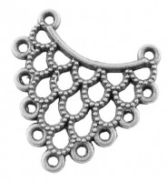 ОПТ Коннектор-соединитель 2*9 Треугольный 23,5*23,5*1,5мм, отверстие 2мм, цвет античное серебро, сплав металлов, опт-14-109, 50шт