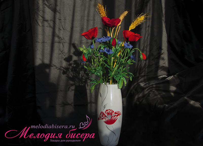 Полевые цветы из бисера - мастер-класс с пошаговыми фото