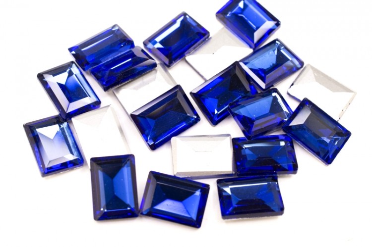 Кристалл Октагон 10х14мм, цвет синий, стекло, 26-308, 2шт Кристалл Октагон 10х14мм, цвет синий, стекло, 26-308, 2шт