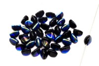 Бусины Pinch beads 5х3мм, отверстие 0,8мм, цвет 23980/28701 чёрный/AB радужный, 755-102, 10г (около 117шт)