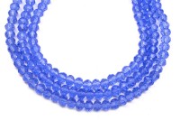 Бусина стеклянная Рондель 4х3мм, цвет голубой, прозрачная, 506-003, 10шт