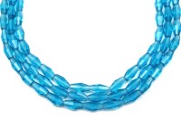 Бусина стеклянная биконус лонг 8х4мм, цвет голубой, прозрачная, 570-011, 10шт