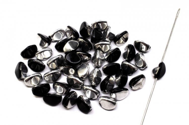 Бусины Pinch beads 5х3мм, отверстие 0,8мм, цвет 23980/27001 черный /серебро Лабрадор, 755-095, 10г (около 117шт) Бусины Pinch beads 5х3мм, отверстие 0,8мм, цвет 23980/27001 черный /серебро Лабрадор, 755-095, 10г (около 117шт)