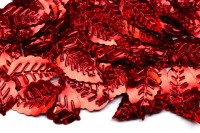 Пайетки Листики Березовые 25х13мм, цвет красный 038 с голографическим эффектом, 1022-059, 20г