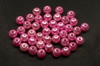Бусины акриловые круглые 8мм, отверстие 1мм, цвет розовый, имитация жемчуга, 529-015, 10г (около 40шт)