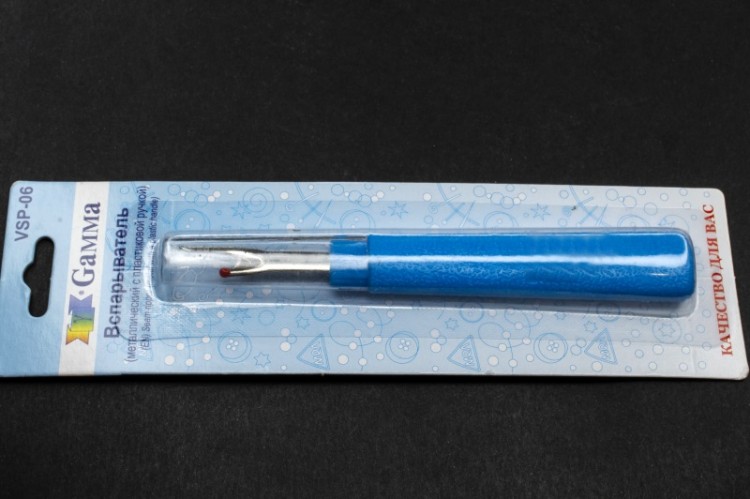 Вспарыватель металлический с пластиковой ручкой, длина 12см, цвет голубой, 32-103, 1шт Вспарыватель металлический с пластиковой ручкой, длина 12см, цвет голубой, 32-103, 1шт