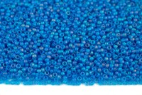 Бисер японский MIYUKI круглый 15/0 #0149FR синий капри, матовый радужный прозрачный, 10 грамм