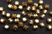 Шатоны Preciosa Maxima 4мм в оправе, цвет crystal DF Aurum/gold, 63-057, 10шт