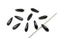 Бусины Dagger beads 11х3мм, отверстие 0,8мм, цвет 23980 черный непрозрачный, 736-043, 10шт