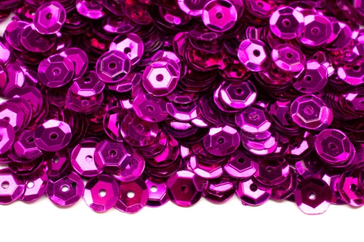 Пайетки круглые 6мм чашечка, цвет фиолетовый, 1022-045, 20г Пайетки круглые 6мм чашечка, цвет фиолетовый, 1022-045, 20г
