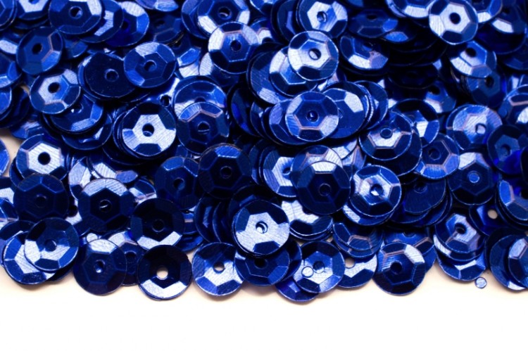 Пайетки круглые 6мм чашечка, цвет синий, 1022-044, 20г Пайетки круглые 6мм чашечка, цвет синий, 1022-044, 20г