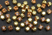 Шатоны Preciosa Maxima 4мм в оправе, цвет crystal Apricot/gold, 63-051, 10шт