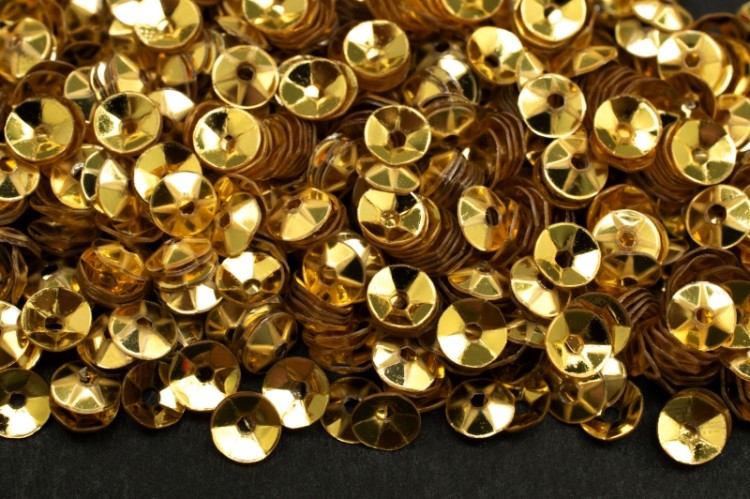 Пайетки объёмные 4мм, цвет А6 светлое золото, пластик, 1022-183, 10 грамм Пайетки объёмные 4мм, цвет А6 светлое золото, пластик, 1022-183, 10 грамм