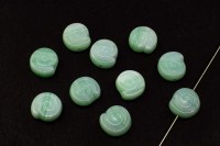 Бусина Ракушки 9х4мм, цвет зеленый, непрозрачный, стеклянная, 735-211, 10шт