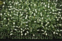Бисер чешский PRECIOSA круглый 10/0 78162 зеленый с серебряной линией внутри, 5 грамм