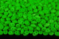 Бусины SuperDuo 2,5х5мм, отверстие 0,8мм, цвет 02010/25124 зеленый неон матовый, 706-050, 10г (около 120шт)