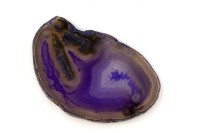 Срез Агата природного, оттенок фиолетовый, 69х45х5мм, отверстие 2мм, 37-323, 1шт