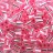Бисер японский TOHO Bugle стеклярус 3мм #0038 розовый, серебряная линия внутри, 5 грамм - Бисер японский TOHO Bugle стеклярус 3мм #0038 розовый, серебряная линия внутри, 5 грамм
