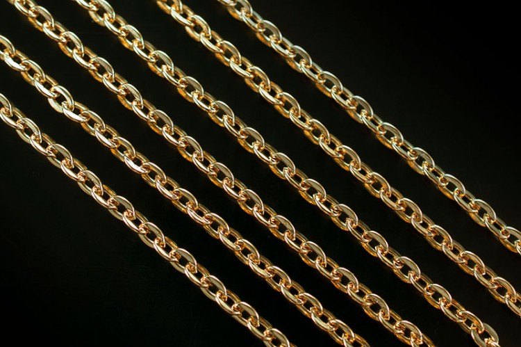 Цепочка для бижутерии звено овальное 3х2,2х0,6мм, цвет золото, железо, 27-048, 1м Цепочка для бижутерии звено овальное 3х2,2х0,6мм, цвет золото, железо, 27-048, 1м