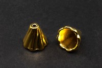 Концевик Витой 12х12мм, внутренний диаметр 10мм, отверстие 1мм, цвет золото, сплав металлов, 01-065, 2шт