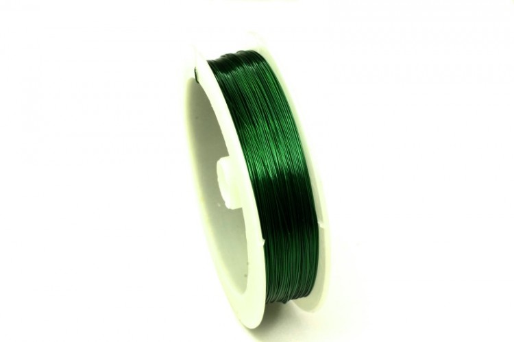 Проволока для бисера, диаметр 0,3мм, длина около 50м, цвет зеленый, 1009-092, 1шт Проволока для бисера, диаметр 0,3мм, длина около 50м, цвет зеленый, 1009-092, 1шт