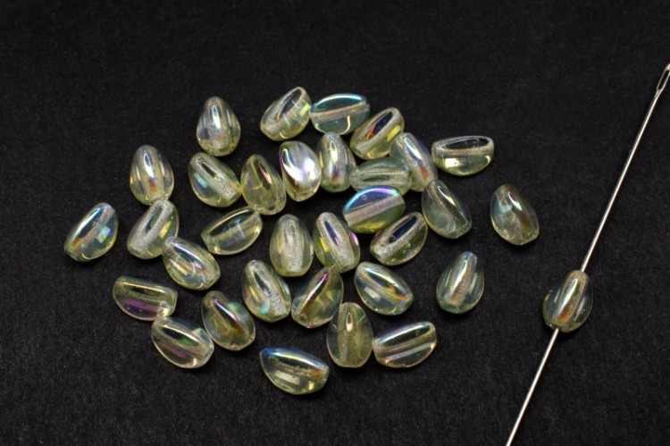 Бусины Pinch beads 5х3мм, отверстие 0,8мм, цвет 00030/98539 Crystal/Green Rainbow, 755-063, 10г (около 117шт) Бусины Pinch beads 5х3мм, отверстие 0,8мм, цвет 00030/98539 Crystal/Green Rainbow, 755-063, 10г (около 117шт)