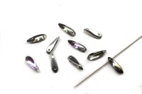 Бусины Dagger beads 11х3мм, отверстие 0,8мм, цвет 00030/26536 Crystal Vitrail Light, 736-031, 10шт