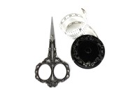 Подарочный набор Ножницы и сантиметр-рулетка Hemline, цвет черный, 1011-038, 1 уп