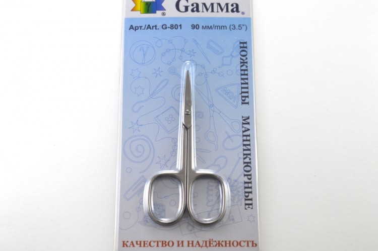 Ножницы маникюрные Gamma 90мм, сталь, 1011-018, 1шт Ножницы маникюрные Gamma 90мм, сталь, 1011-018, 1шт