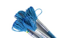 Металлизированные нитки мулине, цвет М-21 синий, 100%полиэстер, 8м, 1шт