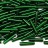 Бисер чешский PRECIOSA стеклярус 57620 12мм зеленый, серебряная линия внутри, 50г - Бисер чешский PRECIOSA стеклярус 57620 12мм зеленый, серебряная линия внутри, 50г