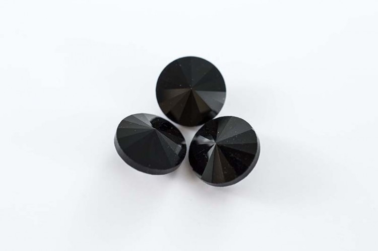 Кристалл Риволи 12мм, цвет черный, стекло, 26-029, 2шт Кристалл Риволи 12мм, цвет черный, стекло, 26-029, 2шт