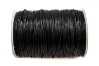 Шнур вощеный толщина 1мм, цвет черный, полиэфир, 53-020, 1 метр