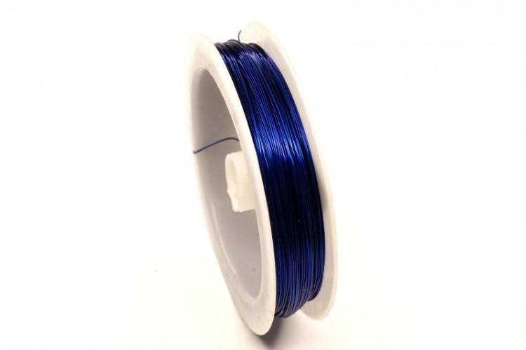 Проволока для бисера, диаметр 0,3мм, длина около 50м, цвет синий, 1009-093, 1шт Проволока для бисера, диаметр 0,3мм, длина около 50м, цвет синий, 1009-093, 1шт