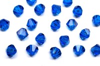 Бусины биконусы хрустальные 4мм, цвет CAPRI BLUE, 746-045, 20шт