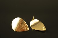 Гвоздики основы для серег 28х21мм, отверстие 2мм, цвет золото, медь, 21-146, 1 пара