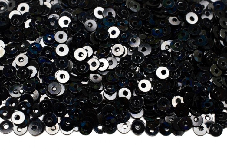Пайетки круглые 3мм плоские, цвет А50 чёрный/голографик, пластик, 1022-198, 10 грамм Пайетки круглые 3мм плоские, цвет А50 чёрный/голографик, пластик, 1022-198, 10 грамм