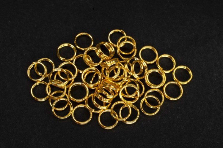 Кольца соединительные 6х0,7мм, двойные, цвет золото, железо, 13-014, 10г (около 110шт) Кольца соединительные 6х0,7мм, двойные, цвет золото, железо, 13-014, 10г (около 110шт)