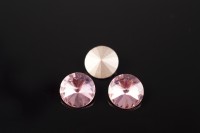 Кристалл Риволи 12мм, цвет розовый, стекло, 26-024, 2шт