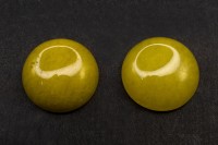 Кабошон круглый 16мм, Нефрит натуральный, цвет желтый, 2023-009, 1шт