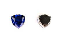 Кристалл Триллиант Astra 12мм пришивной в оправе, цвет синий/серебро, стекло/латунь, 43-257, 3шт