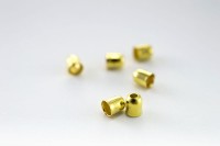 Концевик для шнуров 5х4мм, внутренний диаметр 3,5мм, отверстие 1,5мм, цвет золото, железо, 01-266, 10шт