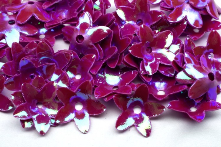 Пайетки Цветок 12мм, цвет фиолетовый, 1022-035, 10 грамм Пайетки Цветок 12мм, цвет фиолетовый, 1022-035, 10 грамм