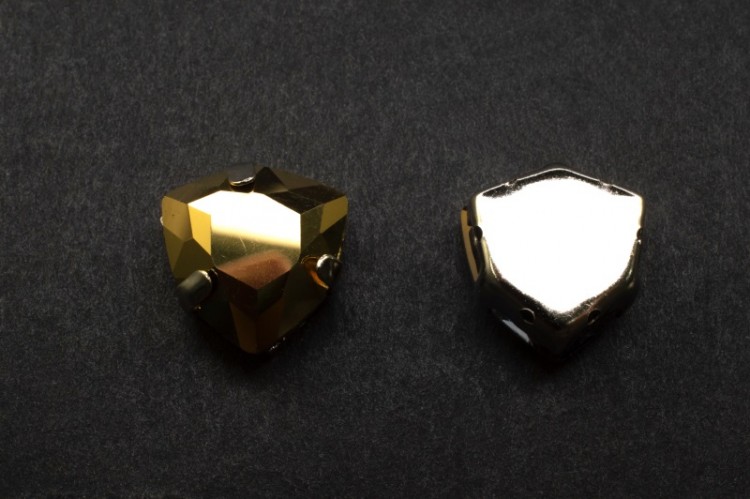 Кристалл Триллиант в оправе 12мм, цвет dorado/серебро, стекло, 43-340, 1шт Кристалл Триллиант в оправе 12мм, цвет dorado/серебро, стекло, 43-340, 1шт