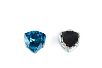 Кристалл Триллиант Astra 12мм пришивной в оправе, цвет голубой/серебро, стекло/латунь, 43-255, 3шт