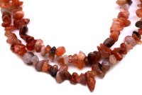 Каменная крошка Сердолик природный окрашенный около 5-8мм, отверстие 0,8мм, цвет оранжевый, 522-030, 1 нить (около 39см, около 90шт)