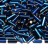 Бисер чешский PRECIOSA стеклярус 67100 7мм темно-синий, серебряная линия внутри, 50г - Бисер чешский PRECIOSA стеклярус 67100 7мм темно-синий, серебряная линия внутри, 50г