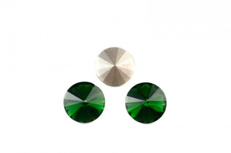 Кристалл Риволи 14мм, цвет зеленый, стекло, 26-160, 2шт Кристалл Риволи 14мм, цвет зеленый, стекло, 26-160, 2шт
