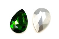 Кристалл Капля 29х20мм, цвет зеленый, стекло, 26-284, 2шт