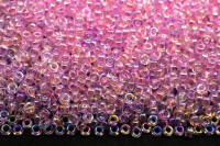 Бисер японский MIYUKI круглый 15/0 #0266 розовый радужный, окрашенный изнутри, 10 грамм